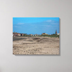 Troon Beach Scotland Postcard Poster Photo Block Canvas Print