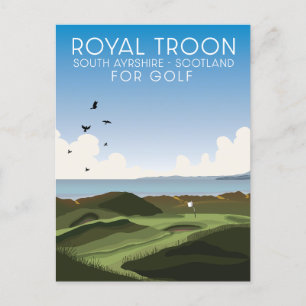 Troon South Ayrshire Scotland Golf Invitation Postcard