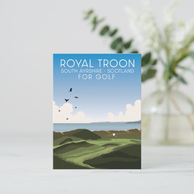 Troon South Ayrshire Scotland Golf Postcard (Standing Front)