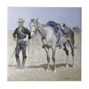 Trooper of the Plains by Frederic Remington Tile