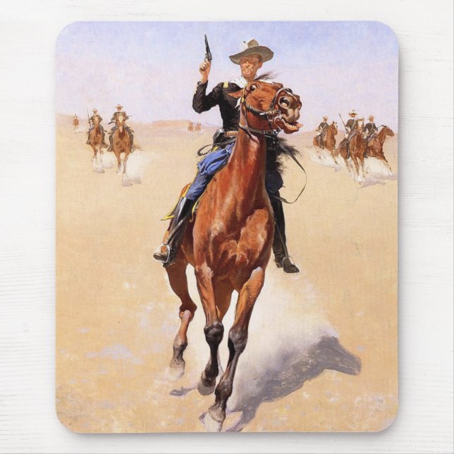 Trooper of the Plains (Cowboy Horse Rider) Mouse Mat (Front)