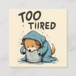 Trop fatigué pour ce PNG, Funny Goose Coffee Desig Square Business Card