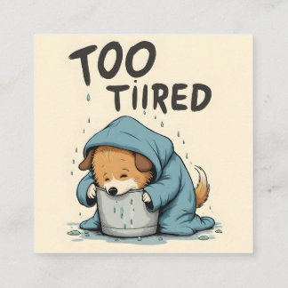 Trop fatigué pour ce PNG, Funny Goose Coffee Desig Square Business Card