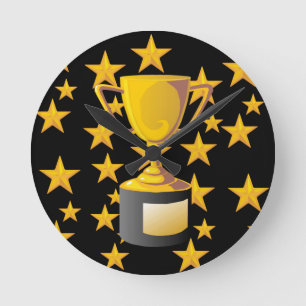 TROPHIES ROUND CLOCK