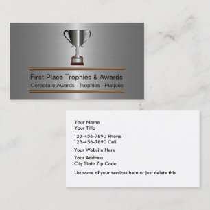 Trophy And Awards Business Cards