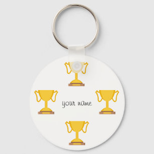 Trophy  and '' Your Name Here " Key Ring