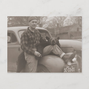 Trophy Bear Hunter Postcard