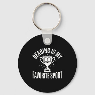Trophy books cute men women kids reading key ring