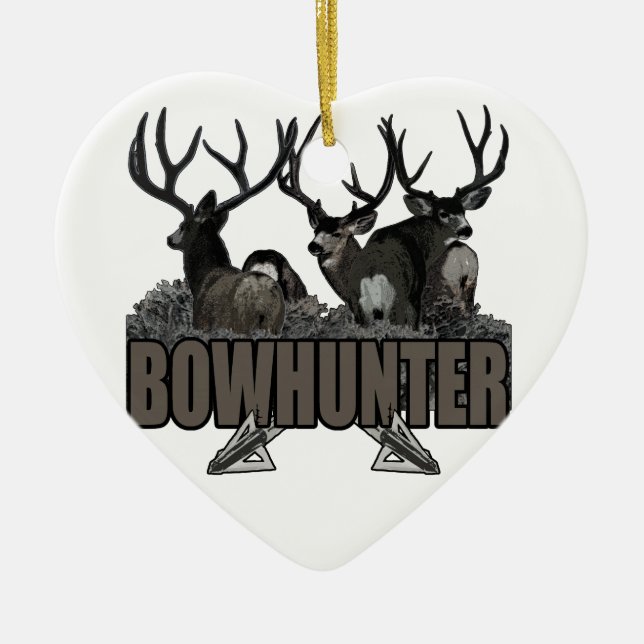 Trophy Bucks Bowhunter Ceramic Tree Decoration (Front)