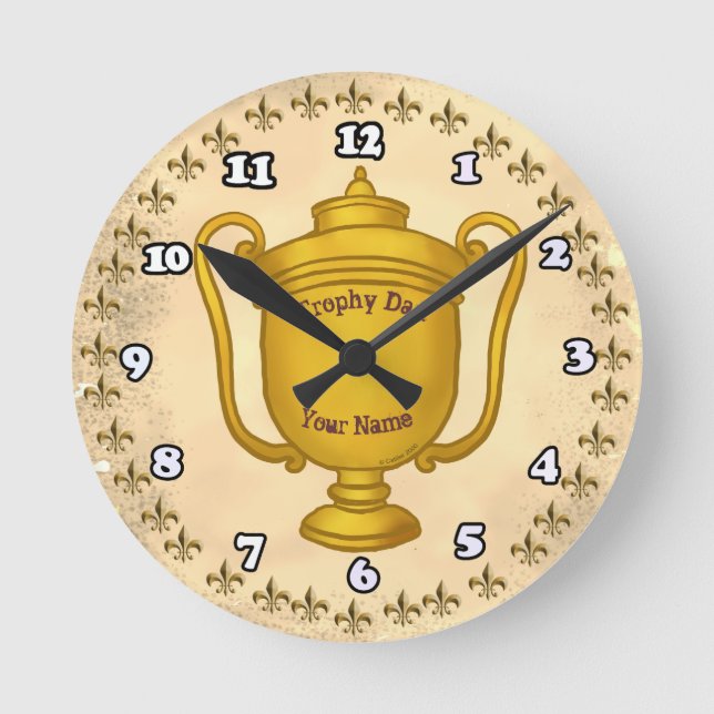 Trophy Dad  Round Clock (Front)
