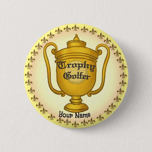 Trophy Golfer golf 6 Cm Round Badge (Front)
