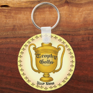 Trophy Golfer golf Key Ring