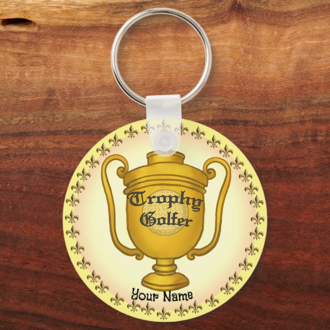 Trophy Golfer golf Key Ring (Front)