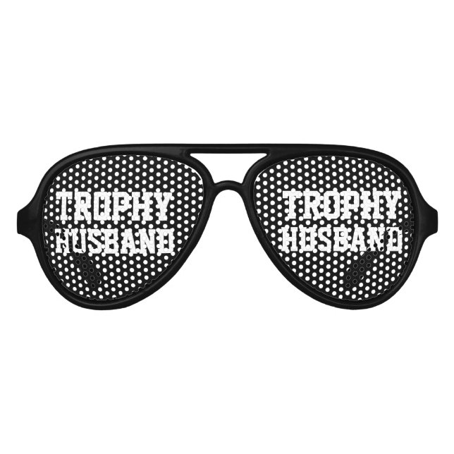 Trophy Husband bachelor party sunglasses for groom (Front)
