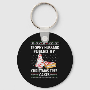 Trophy Husband Fueled By Christmas Tree Cakes Funn Key Ring
