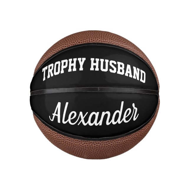 Trophy Husband Mini basketball for married groom (Front)