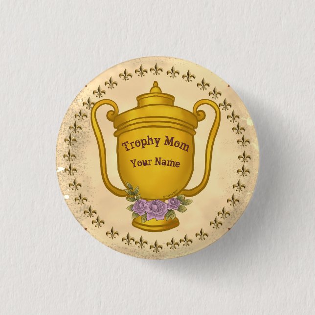 Trophy Mum   3 Cm Round Badge (Front)
