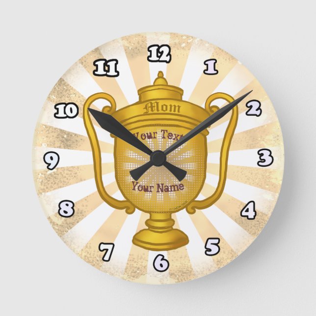 Trophy Mum  Round Clock (Front)