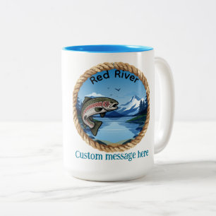 Trophy Rainbow Trout Mountain Fishing Two-Tone Coffee Mug