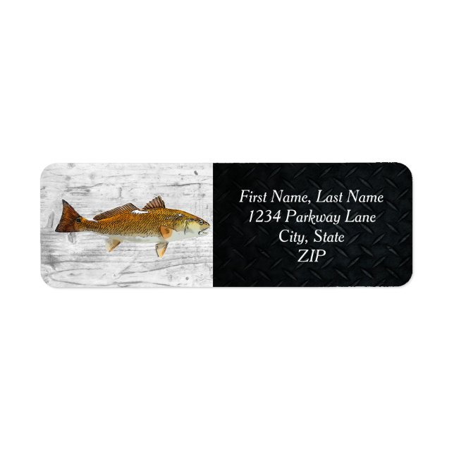 Trophy Redfish Angler Saltwater Fishing Address (Front)