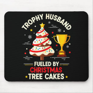Trophy Retro Husband Fueled By Christmas Tree Cake Mouse Mat