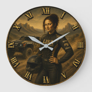 Trophy Truck Racer Funny Mona Motor sport Gift Large Clock
