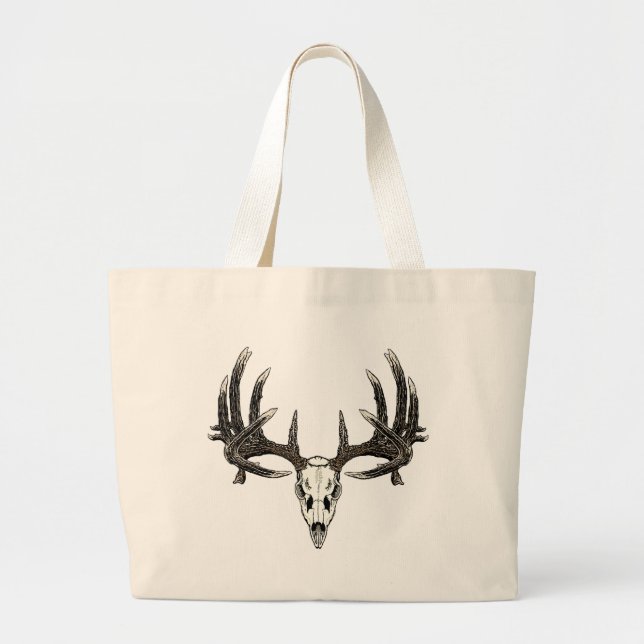 Trophy Whitetail buck Large Tote Bag (Front)
