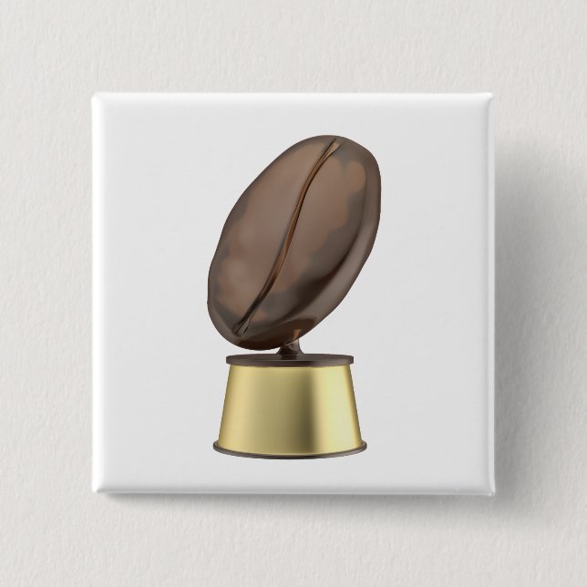 Trophy with coffee bean 15 cm square badge (Front)