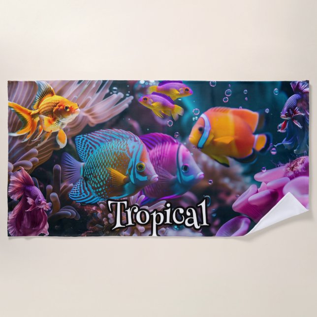 Tropic Biodiversity Beach Towel (Front)