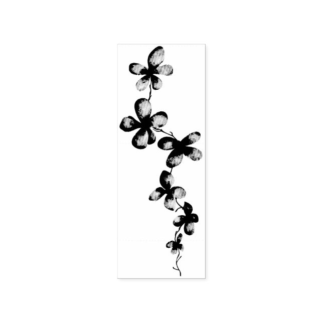 Tropic Botanical Flower Rubber Stamp (Imprint)