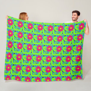 Tropic Floral Print Fleece Blanket