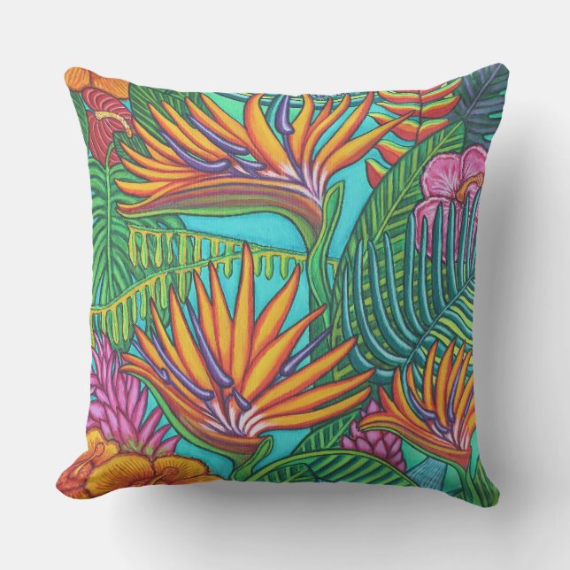 Tropic Gems Outdoor Throw Pillow, Cushion (Front)