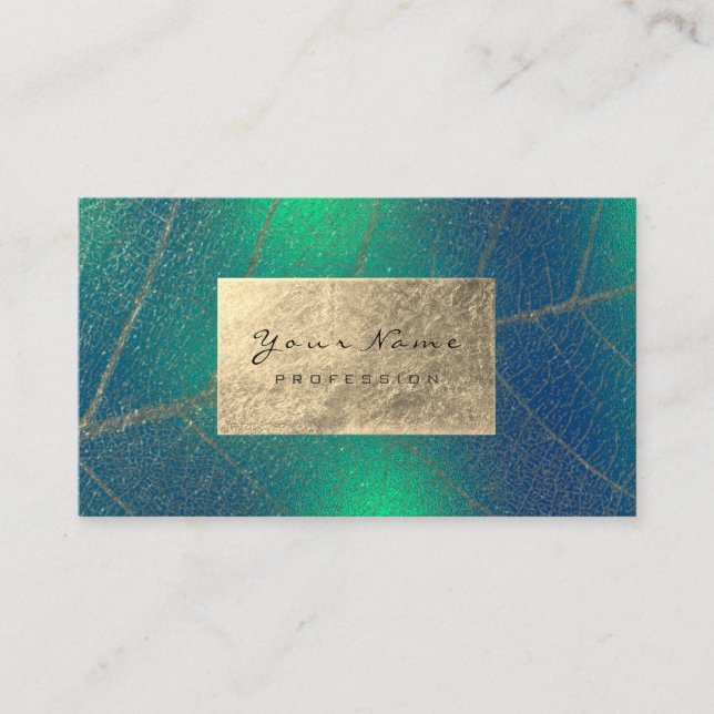Tropic Gold Foil Botanical Herbs Nature Theripst Business Card (Front)