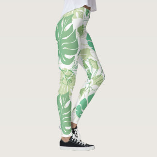 Tropic green print on leggings