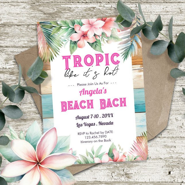 Tropic Hot Bachelorette Party itinerary Invitation (Creator Uploaded)