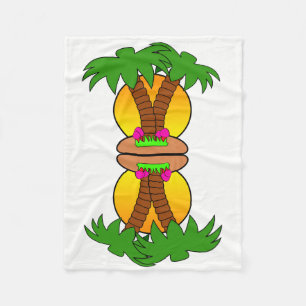 Tropic Island Palm Trees Fleece Blanket