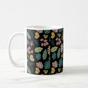 Tropic leaves seamless pattern coffee mug