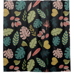 Tropic Leaves: Summer Vintage Floral Shower Curtain