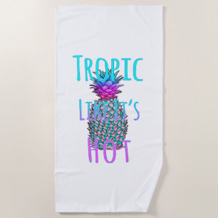 Tropic Like Its Hot Coastal Pineapple Beach Towel