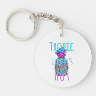 Tropic Like Its Hot Coastal Pineapple Key Ring