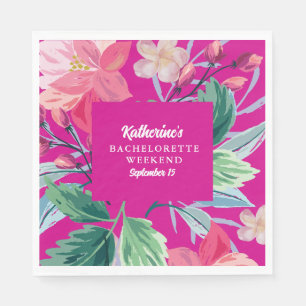 Tropic like its hot Pink Bachelorette party Napkin