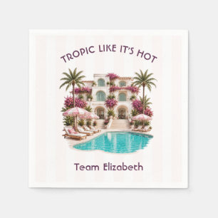 Tropic Like It's Hot Pool Party Bachelorette Napkin