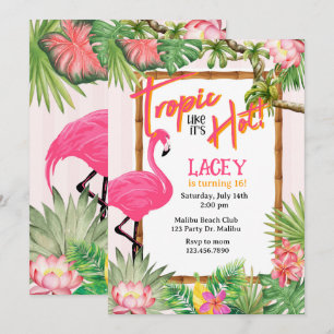 Tropic like it's Hot, Summer Pool Party, Beach Invitation