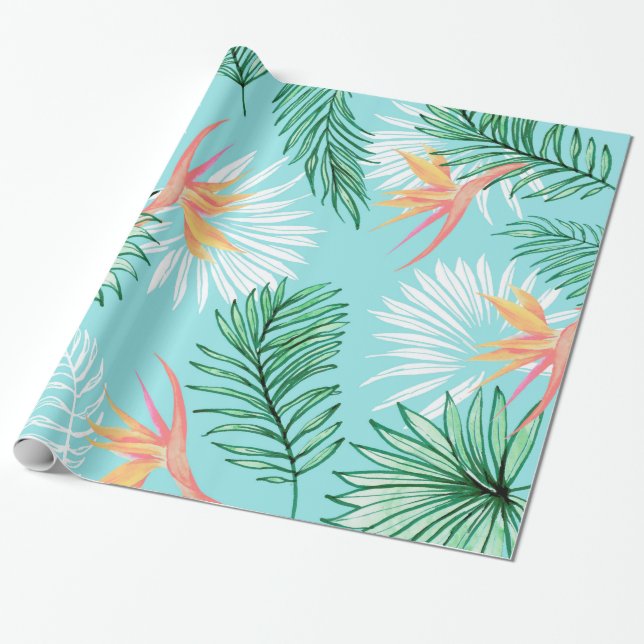 Tropic Palm Wrapping Paper (Unrolled)