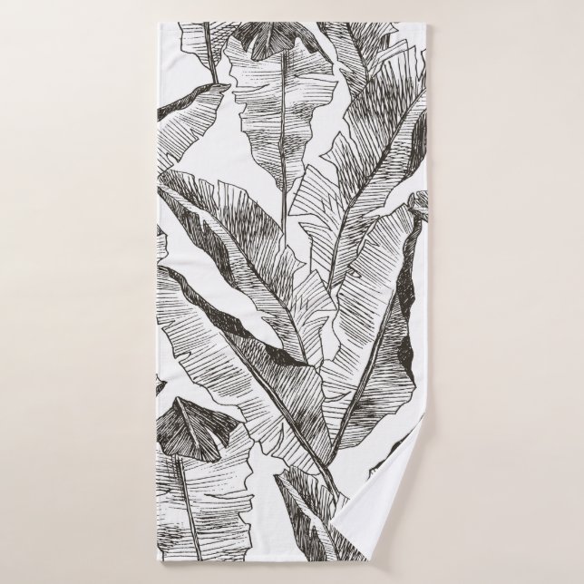 Tropic plants floral seamless jungle pattern. Prin Bath Towel (Bath Towel)