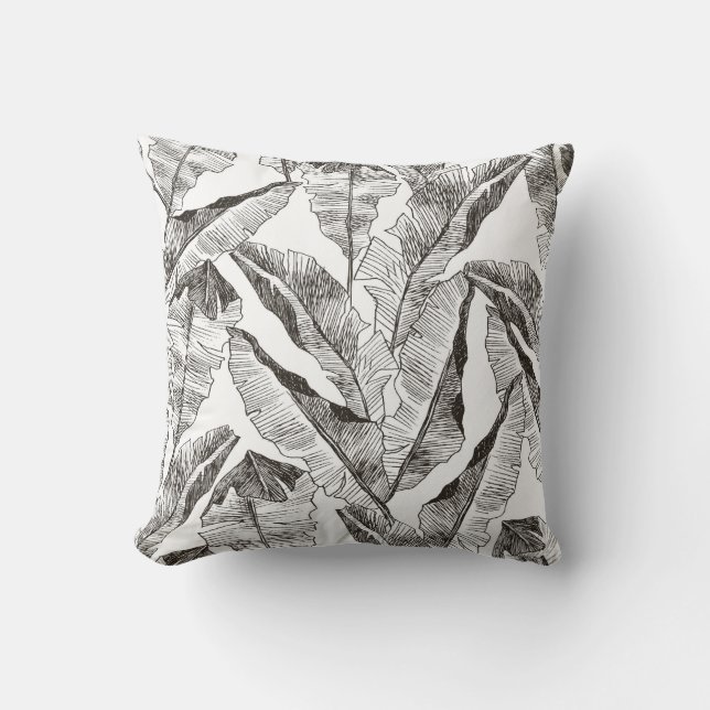 Tropic plants floral seamless jungle pattern. Prin Cushion (Front)