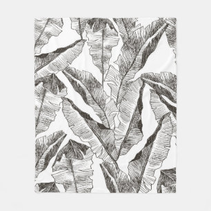 Tropic plants floral seamless jungle pattern. Prin Fleece Blanket