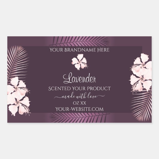 Tropic Purple Product Labels White Hawaii Flowers (Front)