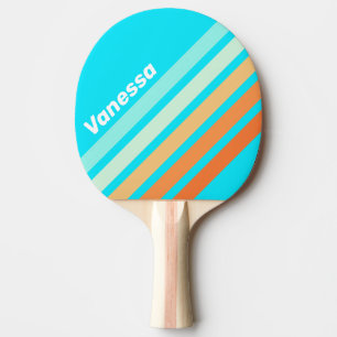 Tropic Splash Angled Striping with Name Ping Pong Paddle