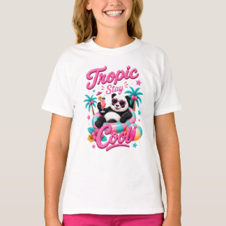 Tropic Stay Cool Panda Tropical Girls’ T-Shirt
